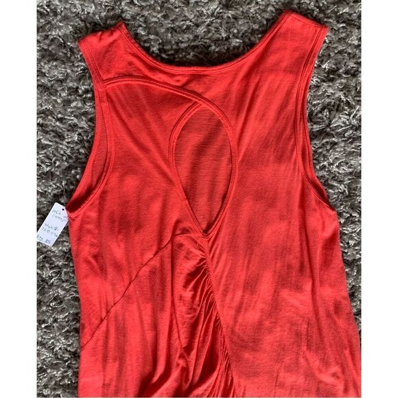 NEW NWT LEFT OF CENTER Anthropologie Asymmetrical red JERSEY TUNIC DRESS sz XS - Picture 5 of 7